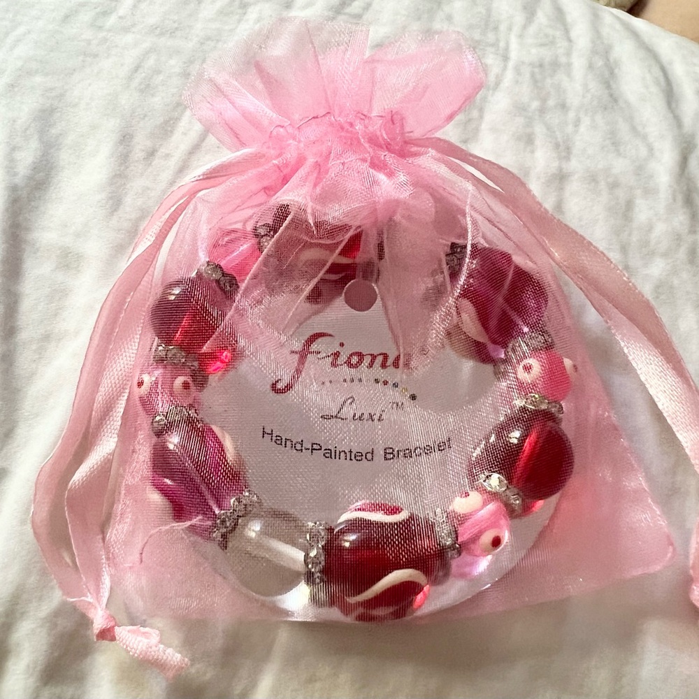 Pink Hand-Painted Bracelet